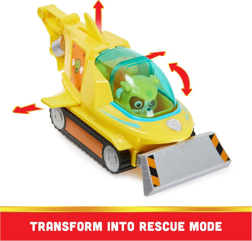 Paw Patrol Rubble Aqua Pup Set Con Vehículo Transformable