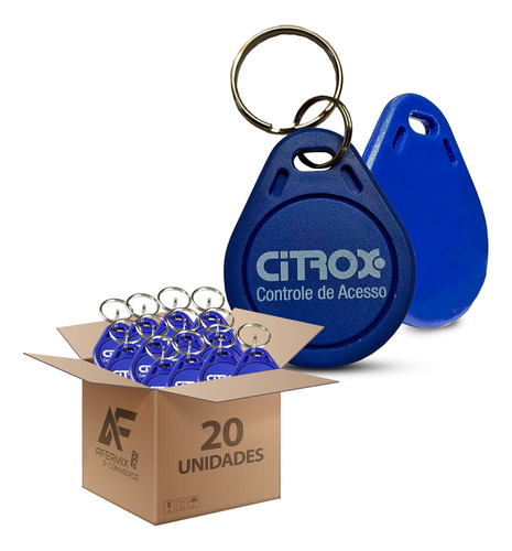 Kit 20 Tag Proximidade Rfid 125khz Cx-7402 Chaveiro Citrox Cor Azul-turquesa