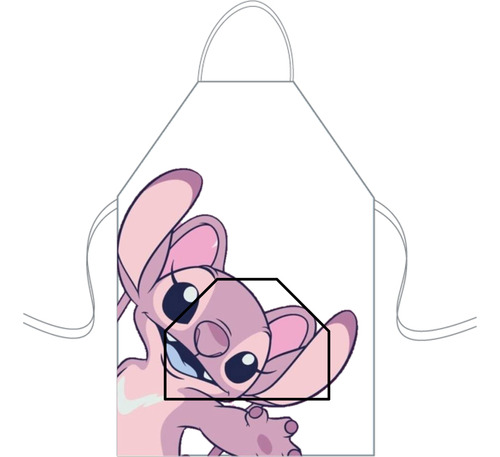 Delantal Cocina Mediano Para Niños Mini Chef Personalizado Stich Rosa 2 Personalizado