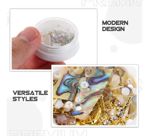 4 Cajas De Colgantes Para Uñas: Decoración De Uñas Mixta Par