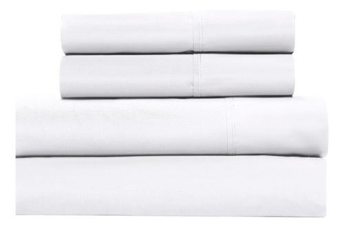 Juego De Sábanas Cannon Colors 1 1/2 Color White Diseño De La Tela Lisa Blanco Liso