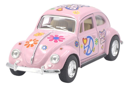 Volkswagen Classical Bettle Rosa Peace And Love Escala 1:32