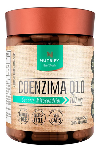 Coenzima Q10 100mg (60 Cápsulas) - Nutrify - Coq10 