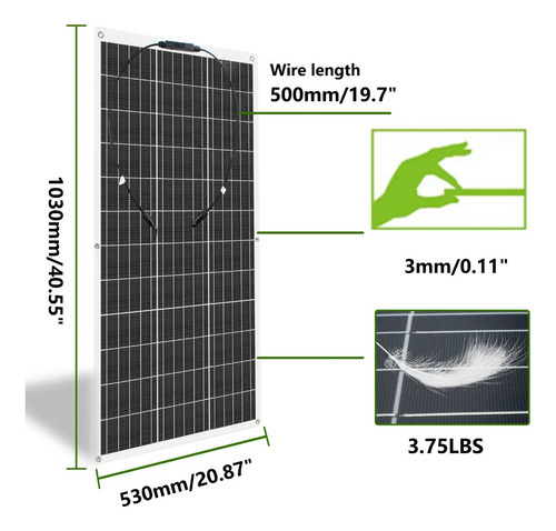 Imagen 8 de 10 de Panel Solar Flexible 300w 12v