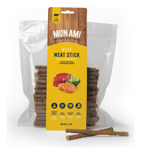 Snack Palitos Saludables Mon Ami Beef Stick Carne 400 Gr