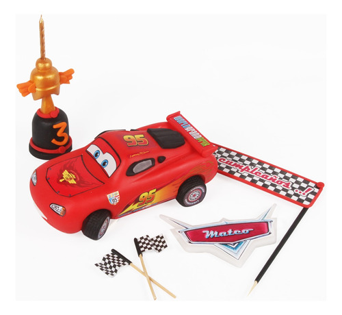 Rayo Mc Queen Cars Adorno Torta Cars De 15 Cm Y Accesorios 