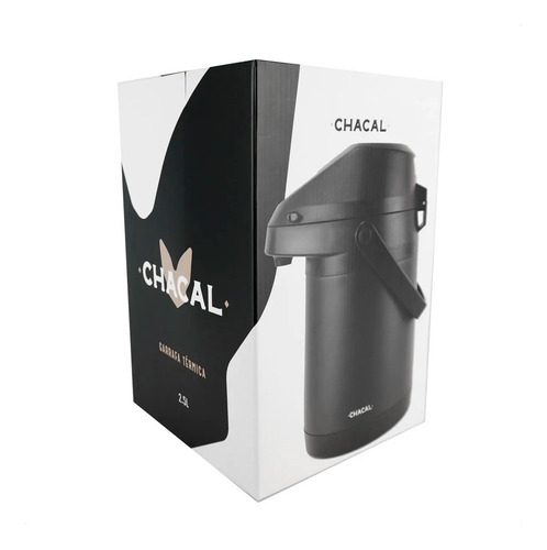 Garrafa Térmica Em Aço Inox 2,5 Litros Preta - Chacal