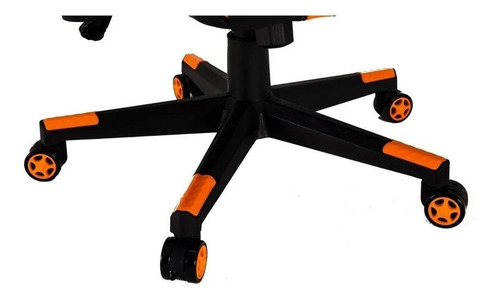 Imagen 4 de 4 de Silla de escritorio Meetion CHR15 gamer ergonómica negra y naranja con tapizado de cuero sintético