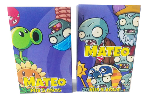 10 Bolsitas Cumple Personalizadas Plantas Vs Zombies 