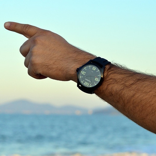 Relógio Pulso Mondaine Masculino Pulseira Silicone Preto