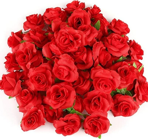 50pcs Cabezas De Rosas Artificiales Manualidades Decoracion