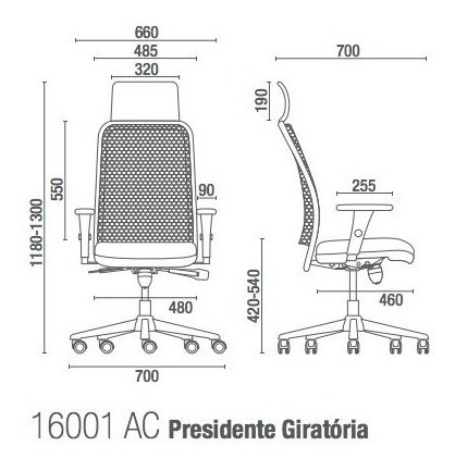 Imagem 4 de 4 de Cadeira Para Escritório Giratória Cavaletti 16001 Ac Pt