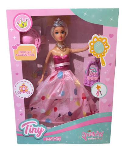 Muñeca Tiny Princesa Muñeca Con Vestido Y Accesorios