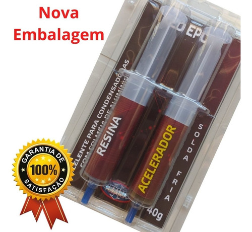 Imagem 2 de 5 de 1 Solda Fria Red Epoxi E 1 Alumax Verde Evaporador Geladeira