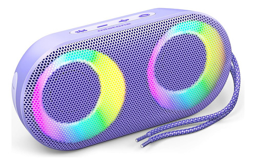 Miatone Altavoces Bluetooth Portátiles Con Luces, Altavoces Color Color: Púrpura 110v