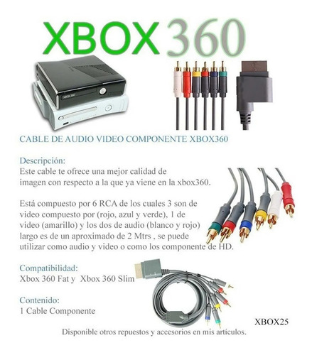 Imagen 3 de 7 de Cable Audio Video Componente Xbox 360 Envíos Nuevos Garantía