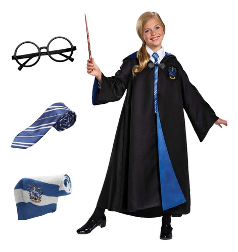 Disfraz Harry Potter Incluye Accesorios - Capa, Lentes, Bufanda Y Corbata