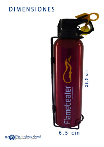 Extintor Deportivo Para Carro Pqs 0.5 Kg Brackets Rojo