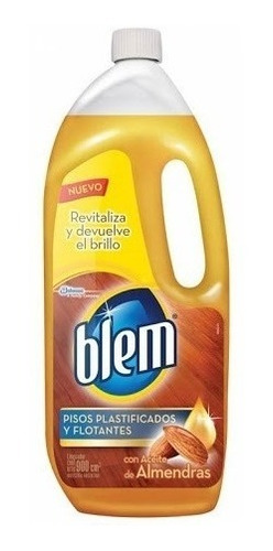 Imagen 1 de 1 de Limpiador De Pisos Plástificados Blem Almendra X 800 Cc.