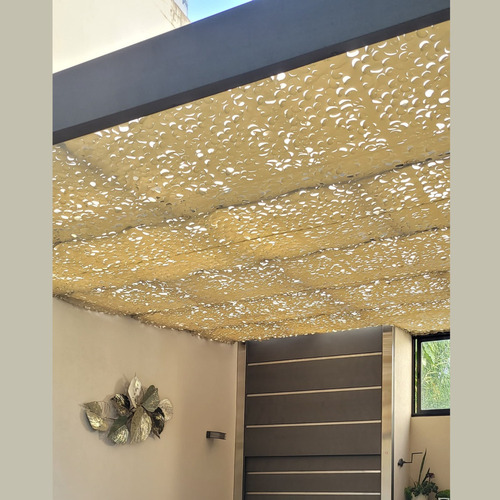 Media Sombra Camuflaje 4,50 X 4 M Con Kit Techo Pergola Deco Blanco
