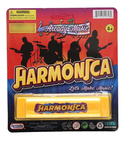 Armonica Instrumento Musical De Juguete Plastico Funcional Color Amarillo