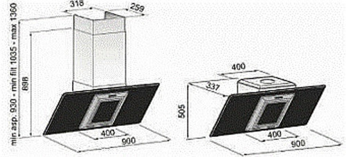 Imagen 5 de 9 de Campana De Cocina De Pared Ihd Ch Guiza 90cm Flete Gratis