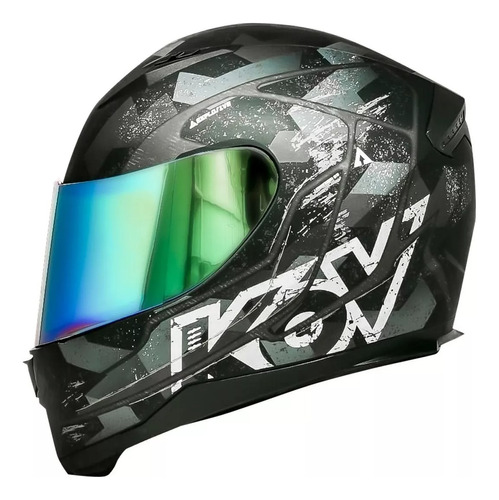 Casco Cerrado Para Moto Kov Novak Warfare Negro Camo L