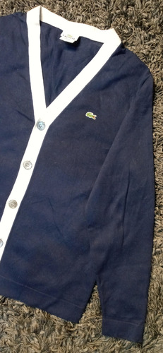 Suéter Lacoste Caballero De Algodón Azul Marino Talla M (Usado)