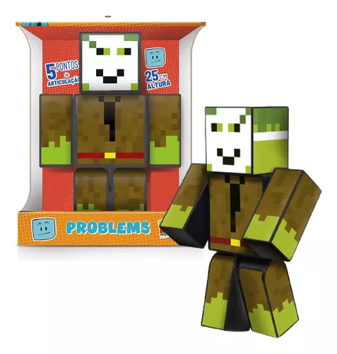 Boneco Stick Turma do Problems - Grande - 35cm- Minecraft - Algazarra