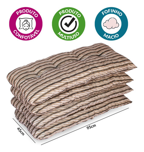 Kit 4 Almofadas Decorativas Assento Sofá Varias Cores Corda Florido