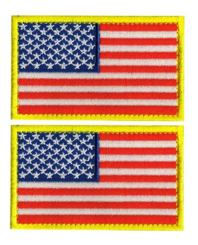 Parche Para Ropa Patchpros Mxusa-002-1 Color Rojo/azul/blanco Flagus01 Tela Bordada 2 U