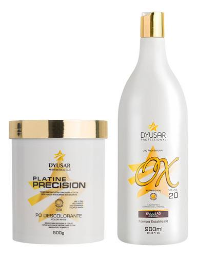 Kit 01 Pó Descolorante 500g + 01 Ox 20 Volumes 900ml Dyusar