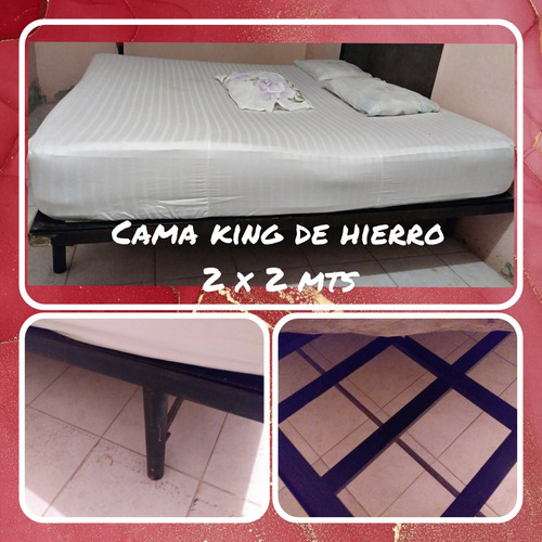 Cama King De Hierro Forjado 2 X 2 Mts.