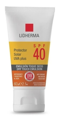 Imagen 4 de 4 de Protector Solar Lidherma Fps 40 En Crema 1 Unidad De 60 ml 60 g
