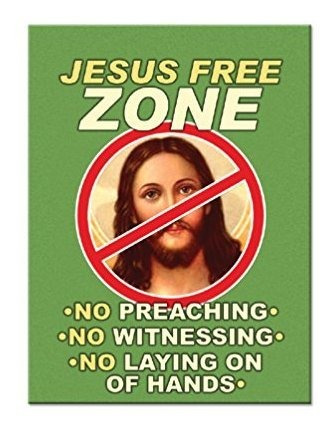 Jesus Free Zone Refrigerator Magnet - [3  X 2 ]