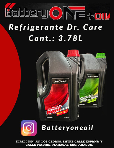 Refrigerante Dr Care Rojo Y Verde 3.78lt 