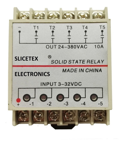 Rele Estado Solido - 5 Salidas - Tension 24-380 Vac Riel Din