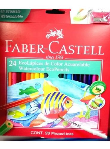 Lapices De Colores Faber Castell Acuarelable X24 L+pincel