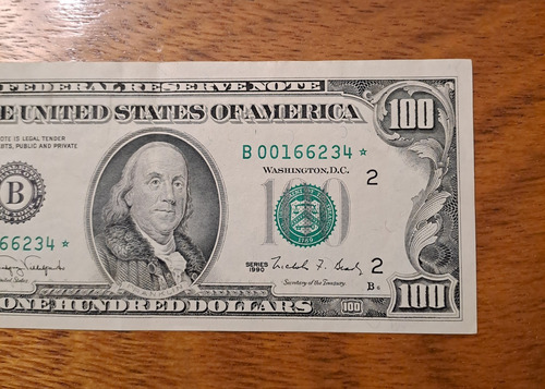 Estados Unidos Billete 100 Dólares 1990 Reposición. Mb ++ (Usado)