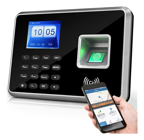 Reloj BOOHHAIKEJI TIMMY Checador Digital Huella Biometrico Software USB Internet Negro
