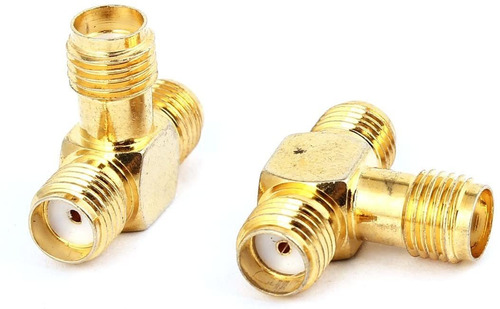 Uxcell 2pcs Oro Tono Recto Sma Hembra A Doble Hembra Sma Rf 