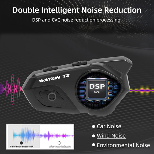 Intercomunicador Cascos Moto Wayxin 2 Vías 30m Bt Reducción