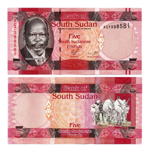Imagen 1 de 1 de Sudán Del Sur 5 Libras Año 2011 Unc Numismatic Collection