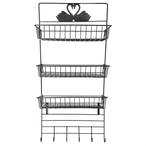 Imagen 6 de 8 de Cesto Canasto Organizador Metal Colgante Grande Baño Cocina