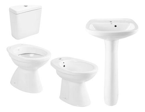 Combo Baño Completo Inodoro Mochila Bidet Lavatorio Deposito