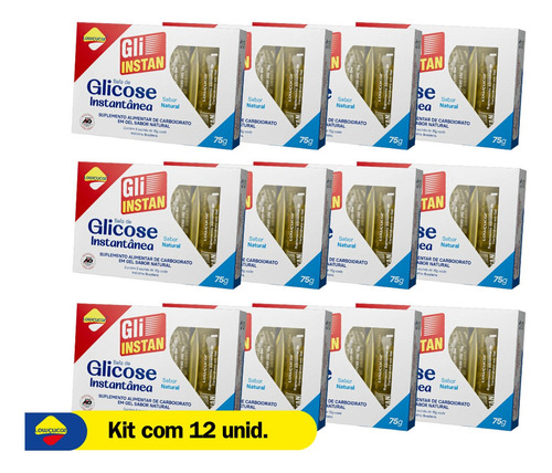 Gli-instan Lowçucar Sabor Natural Caixa Com 5x15g Kit Com 12