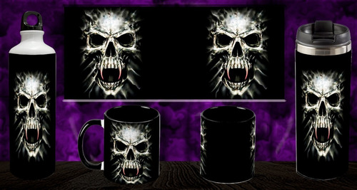 Botella Aluminio Diseños De Calaveras Gótica Horror Metalera