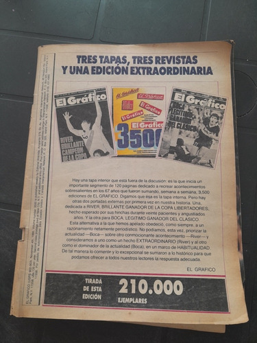 Revista El Gráfico River Vilas 4 11 1986 N3500 Sin Tapa 