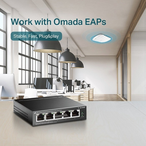 Tp-link Switch De Escritorio Gigabit De 5 Ptos 4 Ptos Poe+/t