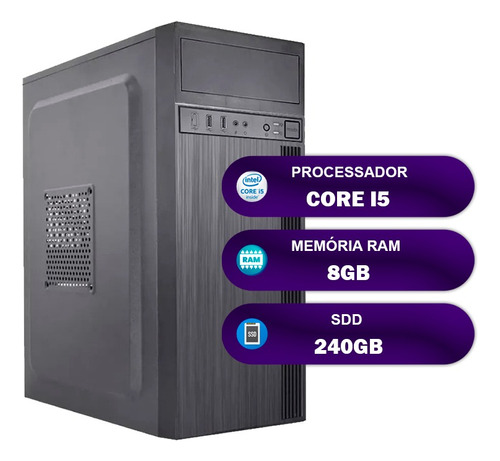 Computador Intel Core I5 8gb Ssd 240gb Com Wifi